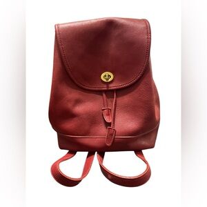 VTG! Coach red leather daypack/back pack